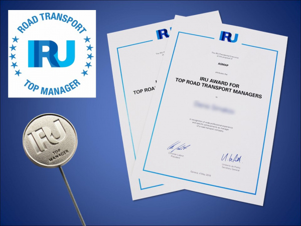 О награде Международного союза автомобильного транспорта (IRU) для руководителей автотранспорта высшего звена