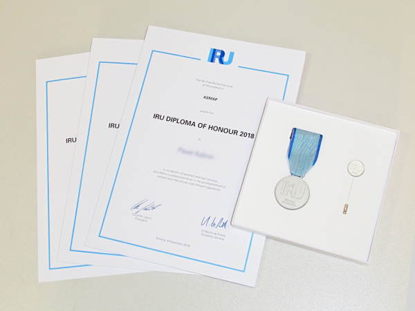 О награде Международного союза автомобильного транспорта (IRU) для водителей